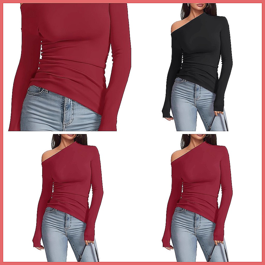 Off-Shoulder Long Sleeve T-Shi - огляд і ціна T-Shirts