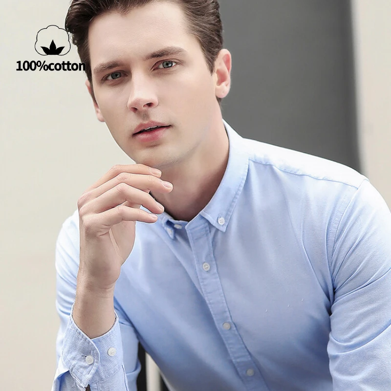 New Men's Oxford Shirt 76% Cot - огляд і ціна Oxford Cotton Casual Shirt Business